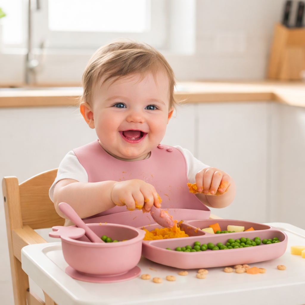 Coffret Repas Zen – Coffret Repas Bébé en Silicone avec Ventouses